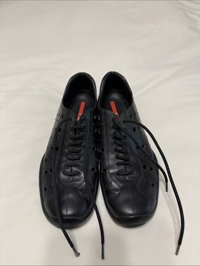 Prada Sport "Vitello Sport" Perforated Leather Sneakers - Size 39 EU / 8 US